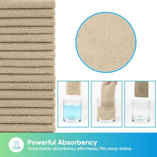 HOMEXCEL Brown Microfiber Cleaning Cloths, 20 Pack Cleaning Rags - Lint Free & Scratch-Free Microfiber Towels for Cars, House & Kitchen, Absorbent Cleaning Towels, 11.5 x 11.5 Inch - color: Brown