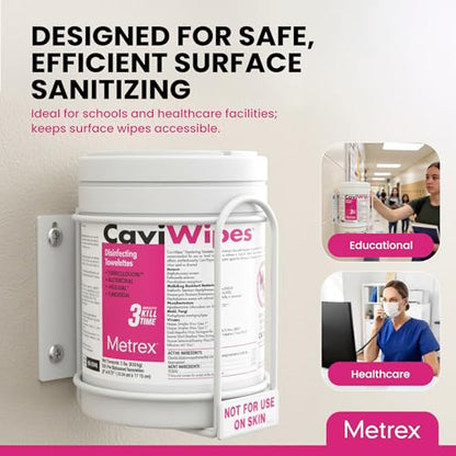 Metrex Wipe Wall Bracket – Wall Mounted Wipes Dispenser, Compatible with CaviWipes, CaviWipes1 & CaviWipes 2.0 Canisters – Durable Holder for Hospitals, Schools & Clinical Settings