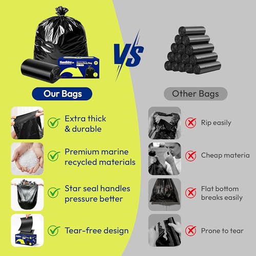 Heavy Duty Contractor Trash Bags 55 Gallon 30 Count, 1.2 Mil, Strong Black Garbage Bags, Leakproof Star Seal for Construction, Yard, Demolition Debris - color: 55Gal-30 bags