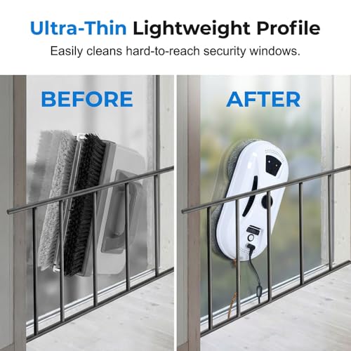 2026 New Automatic Window Cleaning Robot, Robot Window Cleaner with AI Intelligent Positioning & Edge Detection & 2800Pa Suction, Anti-Drop Safety for High-Rise Glass & Large Bay Windows (1Set) - color: 1set