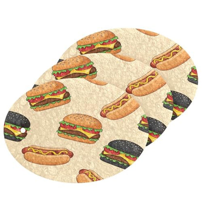 Black Burger Hotdog Dish Scrub Sponges Kitchen Non Scratch Reusable Compressed Cellulose Sponge Hanging for Household Cleaning Washing Dishes Pots and Pans 3 Pack - color: Pattern17