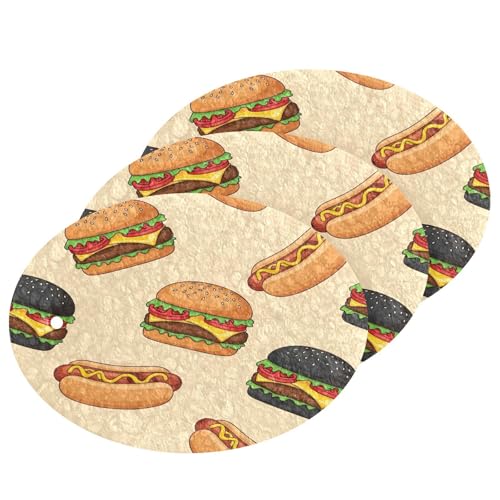 Black Burger Hotdog Dish Scrub Sponges Kitchen Non Scratch Reusable Compressed Cellulose Sponge Hanging for Household Cleaning Washing Dishes Pots and Pans 3 Pack - color: Pattern17