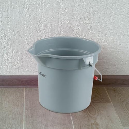 4-Pack 3.5 Gallon Industrial Round Utility Pail with Handle, Gray | 14 Quart, Plastic, Car Wash Bucket