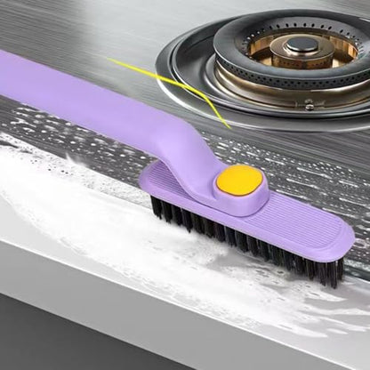 Uonlytech 2pcs Multifunctional Crevice Cleaning Brush Set Soft Bristles, Small Groove Scrubbers for Bathroom Tiles, Window Tracks, and Floor Gaps, Long-Handle Detail Brushes for Home