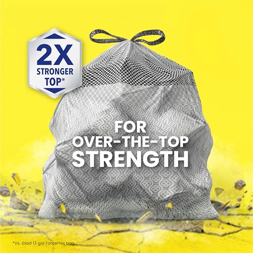 Glad ForceFlex MaxStrength Kitchen Trash Bags, 20 Gal, Fresh Clean Febreze, 80 Ct (Package May Vary) (Pack of 3) - size: 80 Count (Pack of 3)