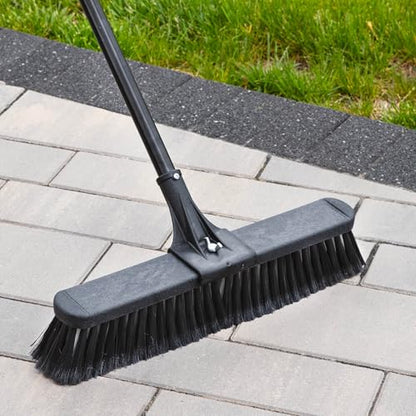18" High Power Push Broom Multi-Surface Steel Handle