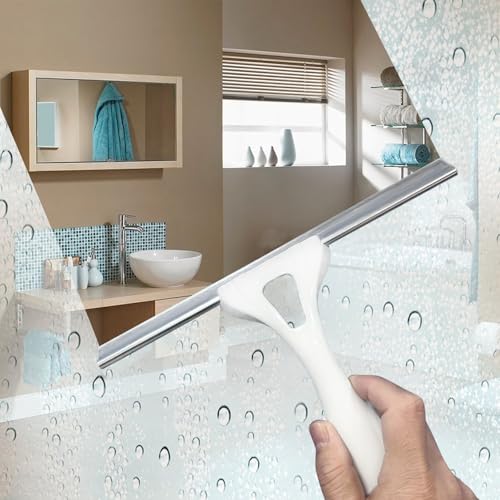 Squeegee for Shower Glass Door, Shower Squeegee for Glass Doors - All-Purpose Squeegee with Hook for Shower Doors, Windows, Mirrors, Tiles and Car Glass - 10 Inches