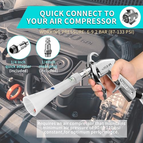 GOCCIDA Tornado Dry Cleaning Gun Detailing Interior Dryer Air Blow Gun,Car Detailing Kit Interior Cleaner,Car Detailing Tools for Car Quickly Blasts Dirt and Dust Works with Air Compressor - style: High Pressure Automotive Dryer Blow Gun