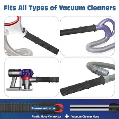 PetOde 2 Pieces Dryer Vent Cleaner Kit Compatible with Most Vacuum Cleaner, Dryer Lint Brush and Vacuum Hose Attachment, Quickly Lint Remover, Black - color: Black
