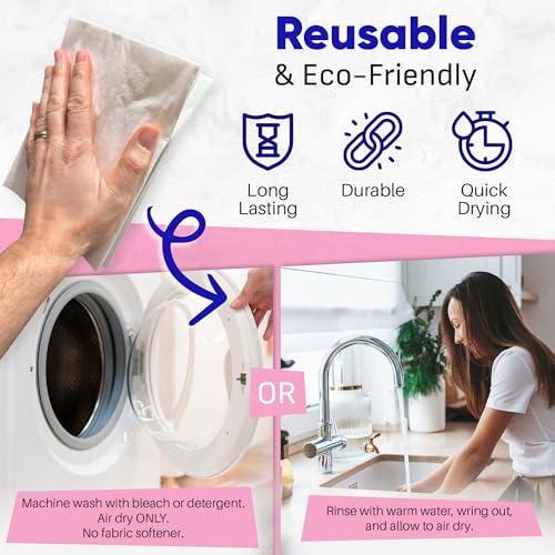 Zezo-Fiber Microfiber Cleaning Cloth - Highly Absorbent Premium Towels for Cars, Kitchen, Glass, and Automotive Surfaces Soft Lint-Free Reusable Multipurpose Cleaning Rags,11 Pack