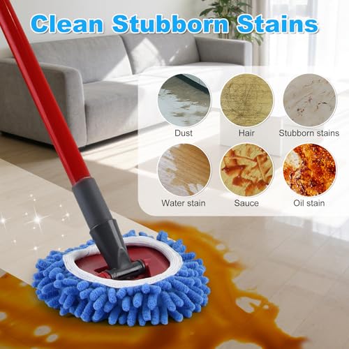 Mop Replace Head for O Cedar, Spin Mops Heads Replacements for Ocedar RinseClean 2 Tank Spins Mops, Chenille Duster for Ocedar Mop - size: For Ocedar 2 Tank