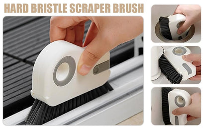 Crevice Cleaning Brush Set for Window Tracks & Tight Spaces - 2-in-1 Tool with Scraper & Dustpan, Hard Bristle Brush for Detail Cleaning B - size: B