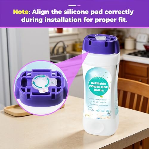 Refillable Solution Bottle for Swiffer Power Mop,Leak-Proof Reusable Empty Cleaner Container, Universal Fit for Any Liquid Cleaner, Easy Install - size: 24 Ounces
