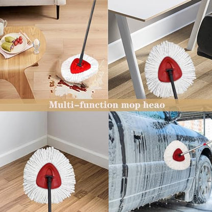 4 Pack Mop Replacement Heads for O-Ceda Mop Replace Head Spin Mop Heads Replacements, Microfiber Spin Mop Refills, Easy Cleaning Mop Head Machine Washable - color: #2 White