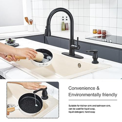 GAGALIFE Kitchen Sink Soap Dispenser Matte Black, Under Sink Soap Dispenser with 40" Silicone Extension Tube, Say Goodbye to Frequent Refills - color: Matte Black, size: with Hose