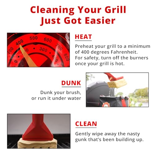 Grill Rescue BBQ Replaceable Scraper Cleaning Head, Bristle Free Grill Brush- Durable and Unique Scraper Tools for Cast Iron or Stainless-Steel Grates (Grill Grate Brush with Scraper) - color: Grill Grate Brush With Scraper