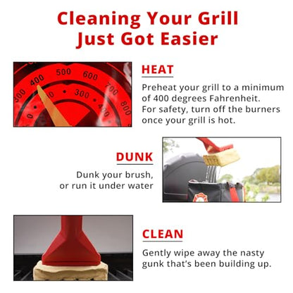 Grill Rescue BBQ Replaceable Scraper Cleaning Head, Bristle Free Grill Brush- Durable and Unique Scraper Tools for Cast Iron or Stainless-Steel Grates (Grill Grate Brush with Scraper) - color: Grill Grate Brush With Scraper