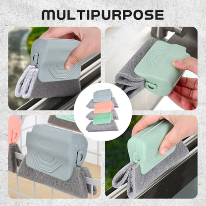 Magic Window Track Cleaner, 2025 Upgraded Handheld Cleaning Brush Set, for Window Slides Grooves, Tile Grout Lines, Shutter Slats, Car AC Vents & Narrow Gaps (Grey 3PCS) - color: Grey 3pcs