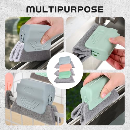 Magic Window Track Cleaner, 2025 Upgraded Handheld Cleaning Brush Set, for Window Slides Grooves, Tile Grout Lines, Shutter Slats, Car AC Vents & Narrow Gaps (Colorful 3PCS) - color: Colorful 3pcs