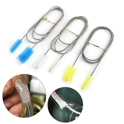 Flexible Long Drain Brush, Double Ended Stainless Steel Tube Cleaning Brush, Powerful Drain Clog Remover Tool for Kitchen Sink, Pipe, Hose, Shower ﻿ (78.7 Inch)