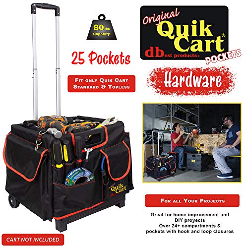 dbest Quik Cart Pockets, Black, Unisex, 20-Pocket Caddy for Easy Organization and Storage