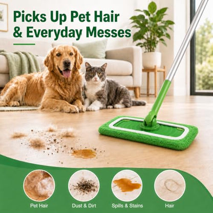 16 Pack Reusable Microfiber Mop Pads Compatible with Swiffer Sweeper, Washable Wet & Dry Mopping Pad Refills for Hardwood, Pet Hair, Laminate, Marble, Multi-Surface Floor Cleaning - size: 16PC–Family Value Pack