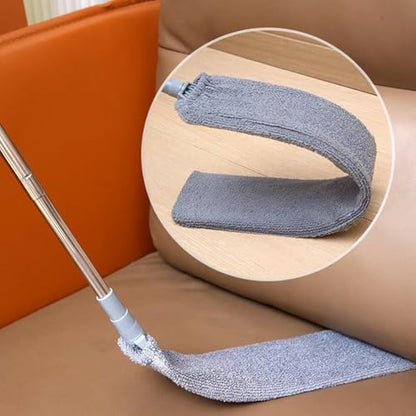 1 Pcs Retractable Gap Dust Cleaner Cleaning Tool with Removable Microfiber Cloths for Cleaning Under Refrigerator, Sofa, Couch, Bed, Furniture (Grey) - color: Gray