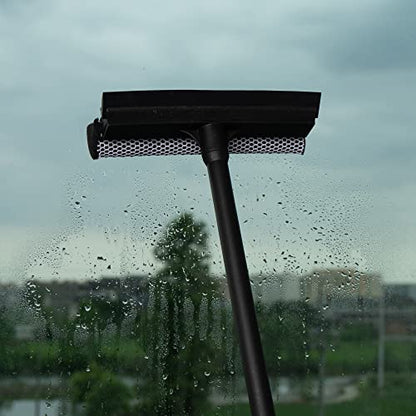 Matthew Cleaning All Purpose Window Squeegee Window Cleaner Tool,Car Squeegee Windshield Cleaning Sponge and Rubber Squeegee,2-in-1 Window Cleaner Sponge(10'') and Soft Rubber with Pole 20’’ (12Pack) - size: 10'' Blade