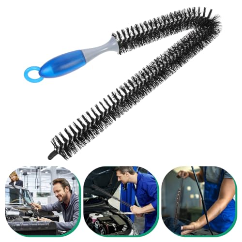 Radiator Brush Cleaner with Long Flexible Handle 29 Inch Engine Cleaning Brush for Automotive Radiator Dryer Vent and Refrigerator Coil Cleaning