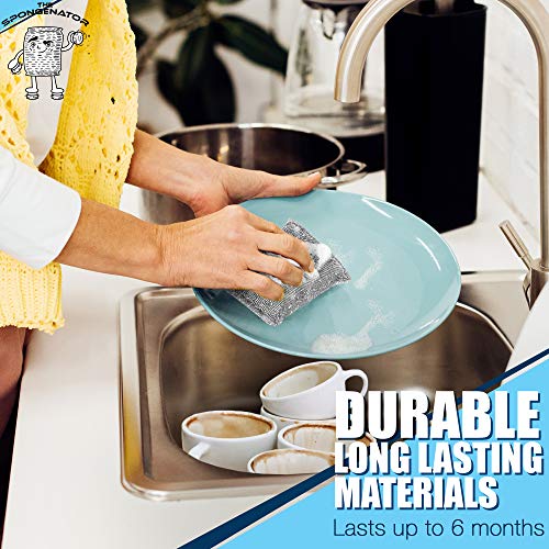 Kitchen Scrubbing Sponges - Heavy Duty Non-Scratch Scrubbing Cleaner Sponges in 1 Color - Multi-Surface Non-Metal Dish Scouring Scrubbers for Fast Cleaning. (12 Pack) - size: 12 Count (Pack of 1)