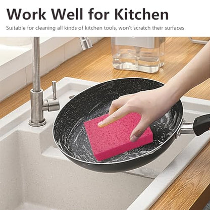 Car Wash Sponges, 3 Pack Extra Thick Large Cleaning Sponge Multi-Purpose for Bathroom Kitchen Bike Boat, Large Size Sponges 4'' X 6'' (Pink) - color: A-pink