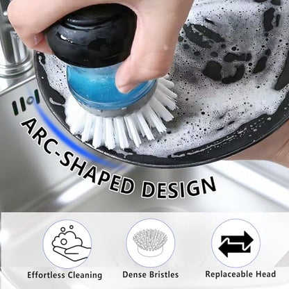 4 Pack Brush Refills for OXO Dish Brush Refill B, Brush Head Replacement OXO Dish Brush Replacement Head（Grey Round） - color: Grey Round