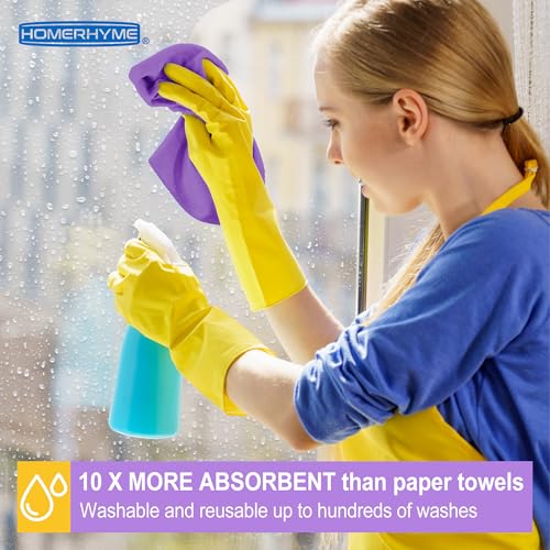 Microfiber Cleaning Cloth, 12 Pack Purple Cleaning Rags,12" X 11" Lint Free Dish Towels Wash Cloths, Reusable Microfiber Towels for Home and Kitchen Bathroom Apartment Cleaning Supplies - color: Purple, size: 12 Pack