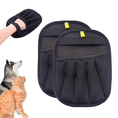 Pet Hair Remover Electrostatic Gloves,Pet Hair Removal for Cats & Dogs, Cat Grooming Gloves，Pet Hair Fur Removal Mitt, Cleanup for Furniture, Clothing, and Upholstery,Reusable (2pcs) - color: 2pcs