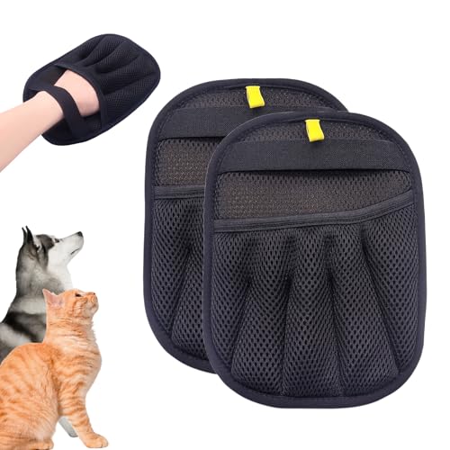 Pet Hair Remover Electrostatic Gloves,Pet Hair Removal for Cats & Dogs, Cat Grooming Gloves，Pet Hair Fur Removal Mitt, Cleanup for Furniture, Clothing, and Upholstery,Reusable (2pcs) - color: 2pcs