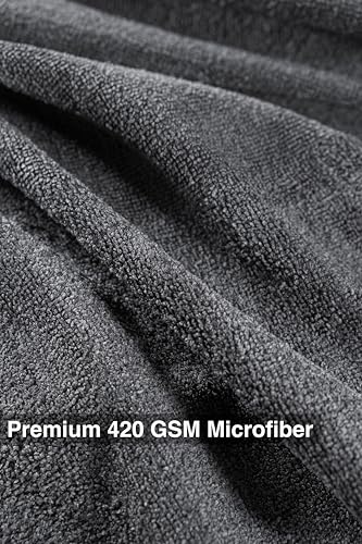 Rosyn Premium 420 GSM Microfiber Cloth Black 16x16 Inches - Luxury Scratch-Free Detailing Towel for Cars, Yachts, Boats & Watches - Ultra Soft, Lint-Free, Highly Absorbent (Large, 12, Count) - size: Pack of 12
