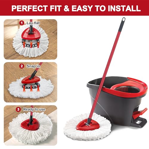 2 Pack Mop Replacement Heads for O-Cedar Spin Mop, Microfiber Spin Mop Refills, Easy Cleaning Mop Head Replacement Refill - size: 2 Pack