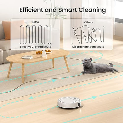 Lefant Robot Vacuum Cleaner, Strong Suction, 120 Mins Runtime, Slim, Low Noise, Automatic Self-Charging, Wi-Fi/App/Alexa Control, Ideal for Pet Hair Hard Floor and Daily Cleaning, M210 - style: M210