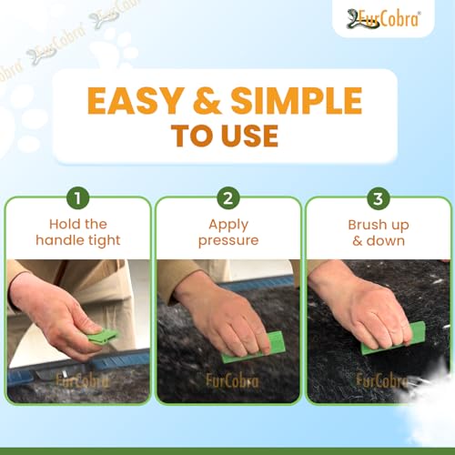 Pro Pet Hair Remover for Car Detailing, Carpet & Couch – Multi-Blade Dog & Cat Hair Scraper for Auto Interior, Upholstery, Furniture & Home – Reusable Embedded Fur Removal Tool - color: Green