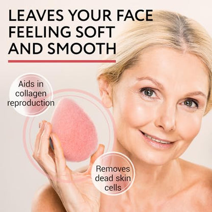 IMPRESA Dual-Sided Facial Scrub Pads - Exfoliating Face Sponges - Made in USA Face Exfoliation Sponge - Deep Cleansing & Makeup Removal Scrub Pads - Pack of 10 - color: Peach/ White, size: Thick