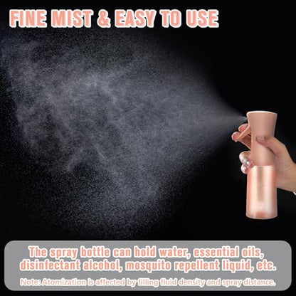 Leaflai Empty Spray bottles, Spray Water Bottle Fine Mist Refillable, Continuous Spray Bottle for Hair, Skin Care, Showering Pets, Plants, travel, Cleaning and Ironing 6.8 Ounce (Brown) - color: Barbie powder, size: 6.8 Ounces