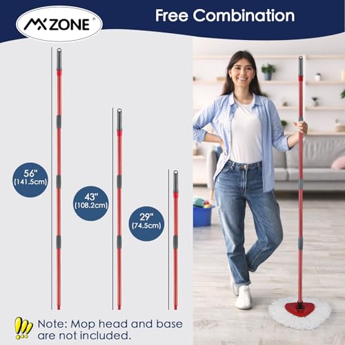Spin Mop Handle Replacement Compatible with O Cedar Spin Mop and Bucket, 4-Section 29" to 56" Rotatable Mop Replace Handle, Mop Stick for Floor Cleaning (Mop Head & Base not Include) - size: 1pcs Spin Mop Handle