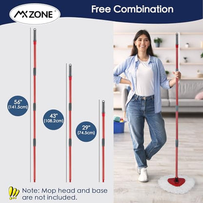 Spin Mop Handle Replacement Compatible with O Cedar Spin Mop and Bucket, 4-Section 29" to 56" Rotatable Mop Replace Handle, Mop Stick for Floor Cleaning (Mop Head & Base not Include) - size: 1pcs Spin Mop Handle