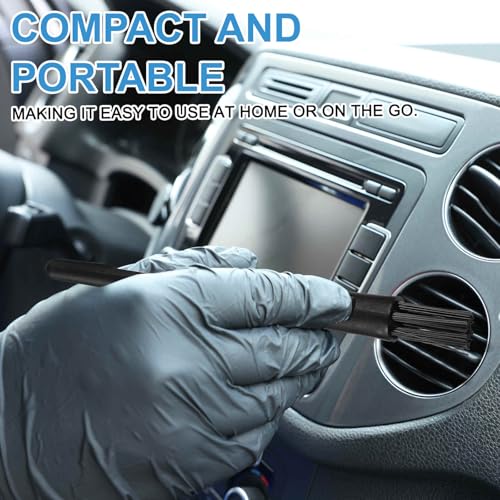 HARFINGTON 6pcs Antistatic Brush 20x15mm Portable PP Handle Nylon Anti Static Cleaning ESD Brushes for Electronics Computer Keyboard, Black