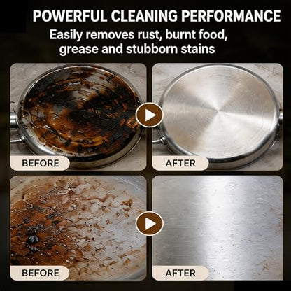 2PCS Rust Remover Sponge, Abrasive Cleaning Block for Burnt Pots and Pans, Reusable Wet & Dry Sanding Sponge for Kitchen Sink Metal Surface Cleaning