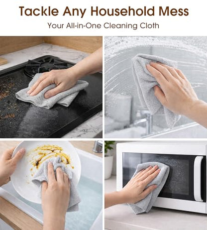 KitchLife Microfiber Cleaning Cloth Roll, 100 Pack - Tear-Away Microfiber Paper Towels, Lint-Free, Reusable, Washable for Kitchen, Car, Dishes, and Sensitive Surfaces (Light Gray) - color: Light Gray, size: 100 Pack