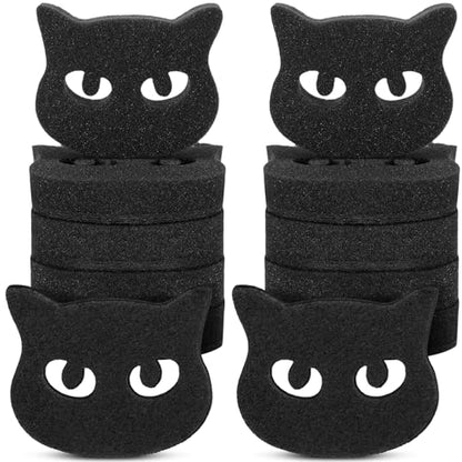 Tioncy 12 Pack Black Cat Sponges Bulk Dual Sided Scrubber Sponges Dishwashing Non Scratch for Cat Kitchen Accessories Dish Scouring - color: Black, style: Cat