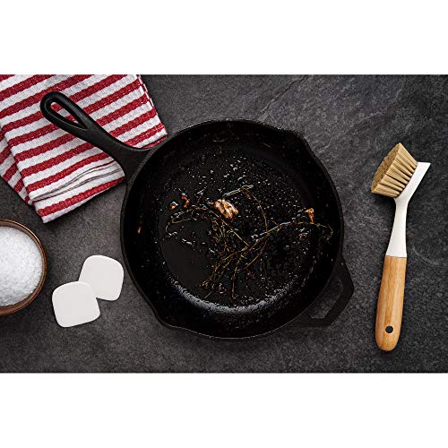 HIC Kitchen Dish Scrubbing Brush, Bamboo with Non-Scratch Bristles, Set of 2 - style: Dish Scrubber Brush, Set/2