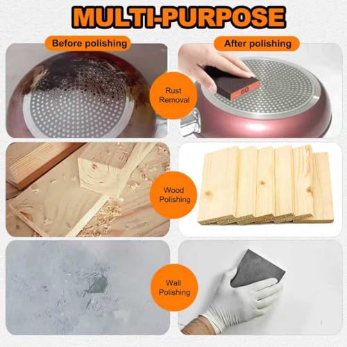 8 Pack Sanding Sponge, Washable & Reusable Sanding Blocks for Drywall, Wood, Metal & Furniture — Premium Sandpaper Block Assortment with 60/80/120/220 Grit