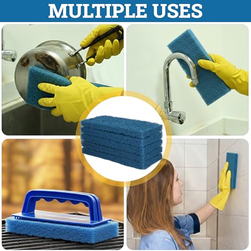 KLEEN HANDLER Medium Blue Cleaning Pad | Medium Duty Scrub, Eco-Friendly, General Cleaning (Pack of 20) - color: Blue, size: Pack of 20